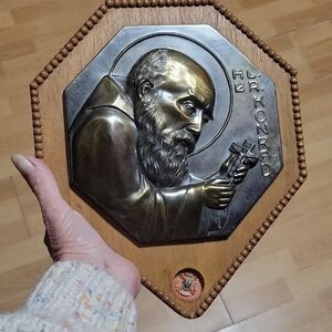 Bronze and Wood Religious Wall Art